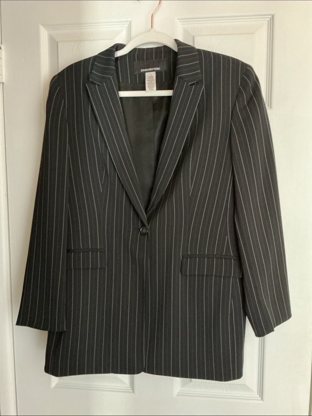 Jones New York Black Pinstripe Suit